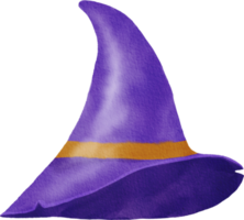 chapéu de bruxa bonito pintado em aquarela png