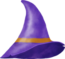 joli chapeau de sorcière peint à l'aquarelle png