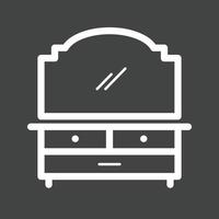 Dressing Table Line Inverted Icon vector