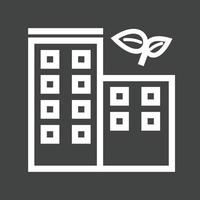 Eco friendly Building Line Inverted Icon vector