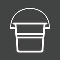 Water Bucket Line Inverted Icon vector