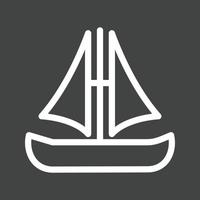 Small Boat Line Inverted Icon vector