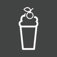 Strawberry Milkshake Line Inverted Icon vector