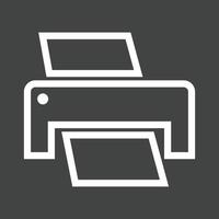 Printer II Line Inverted Icon vector