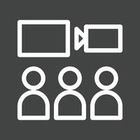 Video Screening Line Inverted Icon vector