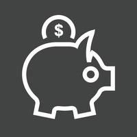 Savings Line Inverted Icon vector