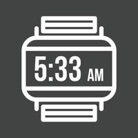 Wrist Watch Line Inverted Icon vector