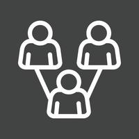 Connected Users II Line Inverted Icon vector