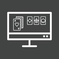 Online Gambling Line Inverted Icon vector