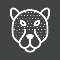 icono de línea de cara de leopardo invertida vector