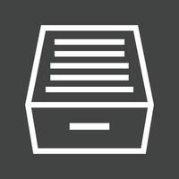 Files Drawer Line Inverted Icon vector