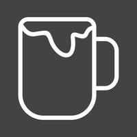 Beer Glass Line Inverted Icon vector