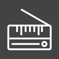 Old Radio Set Line Inverted Icon vector