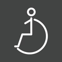 Disabled Person Line Inverted Icon vector