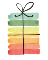 Watercolor gift box for birthday png