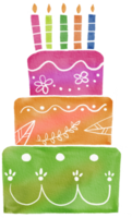 happy birthday cake with colorful candles png