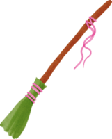 witch broom watercolor png