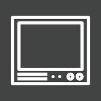 Television Set Line Inverted Icon vector