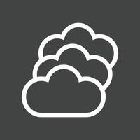 Multiple Cloud Servers Line Inverted Icon vector