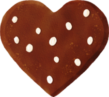 galleta de corazón de acuarela png