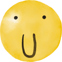 Watercolor hand drawn emoji png