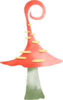 champignon coloré aquarelle png