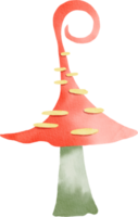 Watercolor colorful mushroom png