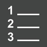 icono de línea de lista numerada invertida vector