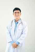 smiling medical doctor isolated on white background photo