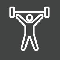 Weight Lifting Person Line Inverted Icon vector