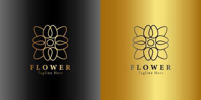 Luxury gold beauty flower spa logo template wellness design for health wellness business vector