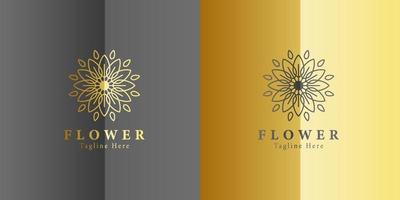 diseño de bienestar de plantilla de logotipo de spa de flor de belleza de oro de lujo para vector de negocio de bienestar de salud