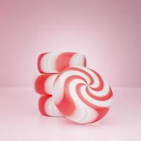 3D rendering swirl peppermint candy photo