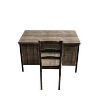 3D Rendering old table classrom on white background photo