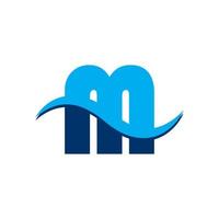 letter M and wave logo vector