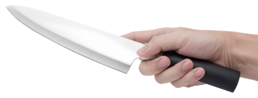 Hand holding knife isolated png