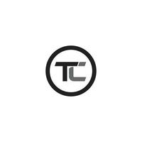 Diseño de logotipo o icono de letra tc vector