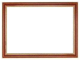 classic retro brown wooden picture frame photo