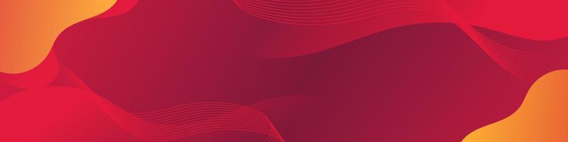 plantilla de banner de onda de fluido rojo abstracto vector