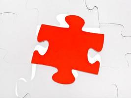 red piece on connected puzzles photo