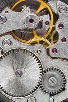steel machinery of old mechanical watch photo