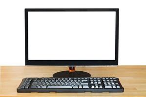 widescreen display with cutout screen and keyboard photo