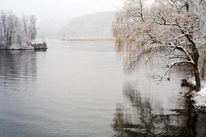 Hudson river in winter photo