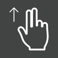 icono de línea invertida de dos dedos hacia arriba vector