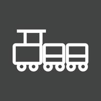 línea de tren de juguete icono invertido vector