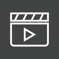Clapperboard Line Inverted Icon vector