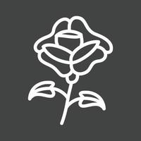 icono de línea de rosas invertida vector