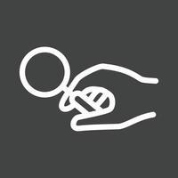 Holding Magnifier Line Inverted Icon vector