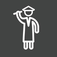 Graduate Student Line Inverted Icon vector