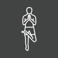 Tree Pose Left Line Inverted Icon vector